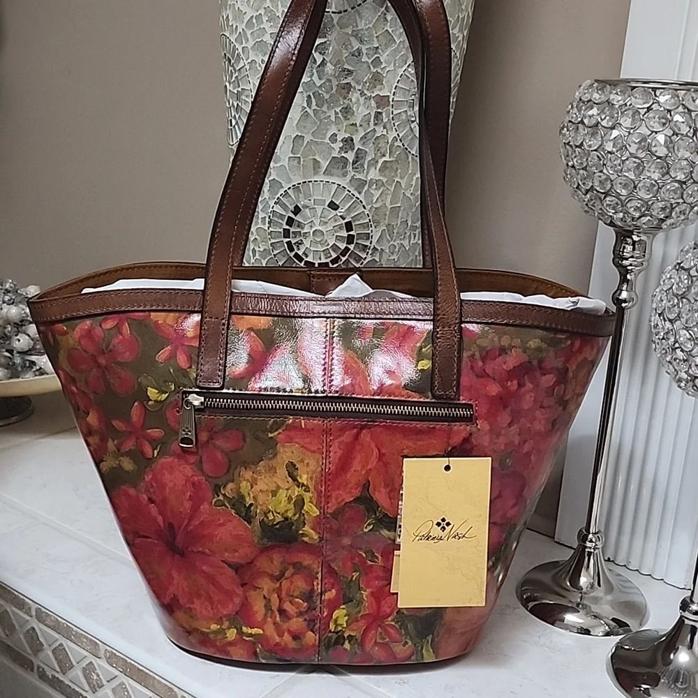 🍁 PATRICIA NASH Marconia Floral Oil Painting Tote 🍁